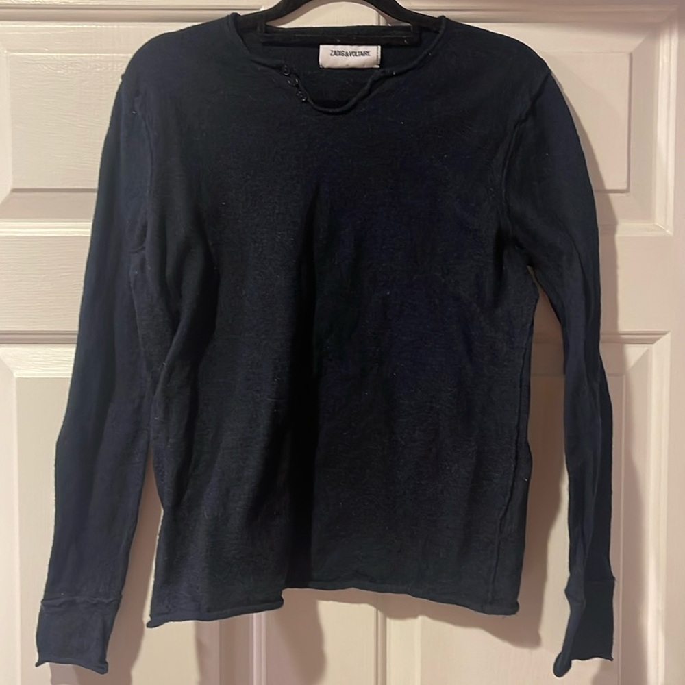 Zadig & Voltaire Merino wool navy sweater size L (runs small)